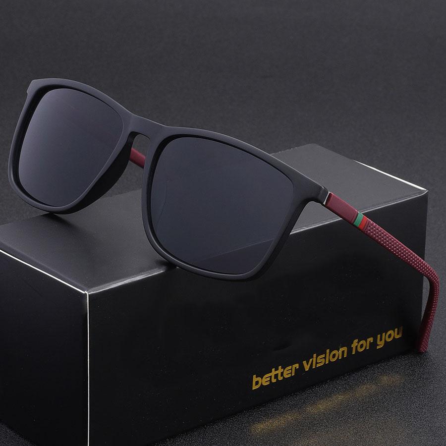 Классические квадратные мужские солнцезащитные очки Удобные Легкие очки с черной оправой Идеально подходят для путешествий, фотографии, подарков