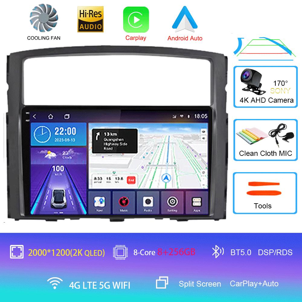 Для Mitsubishi Pajero 4 V80 V90 2006-2014 8-ядерный 5G автомобильный радиоприемник мультимедийный видеоплеер Android 14 2 din Carplay gsp QLED DSP