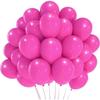 Latex Balloon - Unspecified - 50 Pieces - Fuchsia Pink - 10" (25 Cm) - Natural Latex