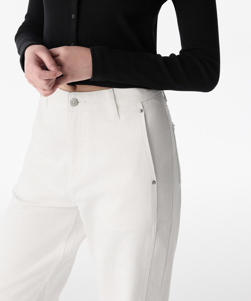 MUSINSA STANDARD WOMAN Women'S Divided Regular Fit Denim Pants [White]