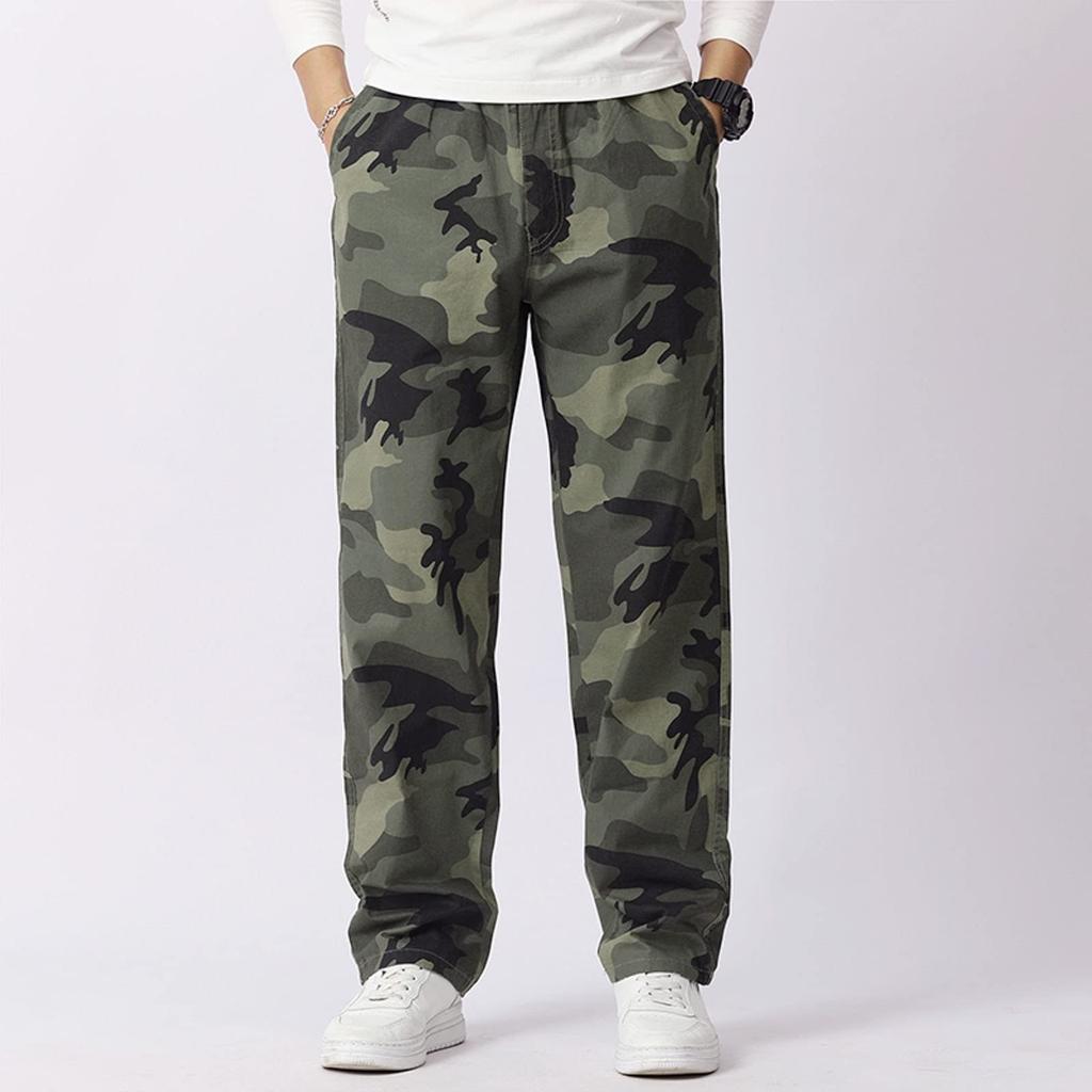 Осенние мужские брюки-карго мужские повседневные прямые камуфляжные брюки-карго мужские