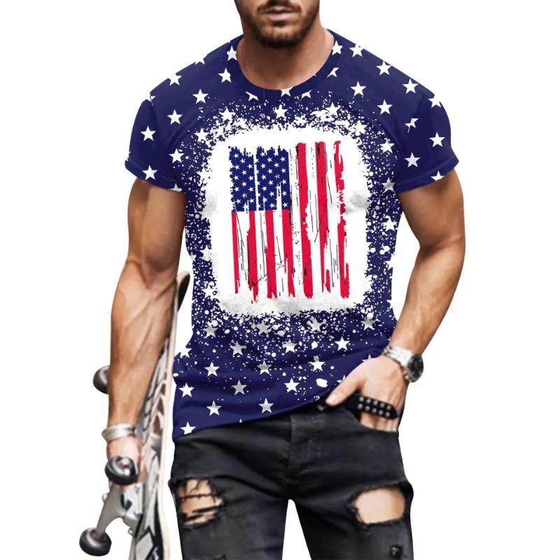 Летняя мужская футболка с принтом национального флага, круглый вырез, короткий рукав, повседневная свободная рубашка с коротким рукавом, футболки мужские