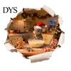 Декор для дома Подарки Рождественская Мышь Наклейка на стену, 3D Реалистичные Милые Иллюстрации Наклейка, Вечеринка Стекло Водонепроницаемый ПВХ Декоративная для Украшения