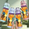 1PC Desert Cowboy Character Art Pattern 750ml Color Plastic Sports Water Bottle Leakproof Flip Straw Lid Suitable for Sports Office Home Use