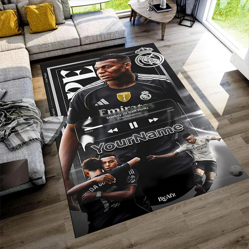 Mbappe Customized Name Carpet Design for Living Rooms Study room Decorate room Hallway Anti-slip Rug Decorate Offices Birthday/Christmas Gift