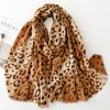 Leopard Print with Gold Trim Fashion Sexy Scarf and Shawl for Women Soft Comfortable Scarf Sunscreen Warm Shawl for Travel Evening Dress Office