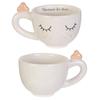 [A2267] - Ceramic Coffee Mug 'Diva - Sleeping Eyes' Beige (follow Your Dreams) - 90x70mm (20 Cl)
