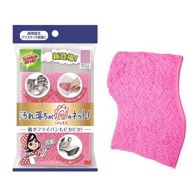 3M Net Amitawa губка для мытья посуды кухонная антибактериальная Hanamaru Pink Scotch Bright нецарапающаяся YHNT-01K