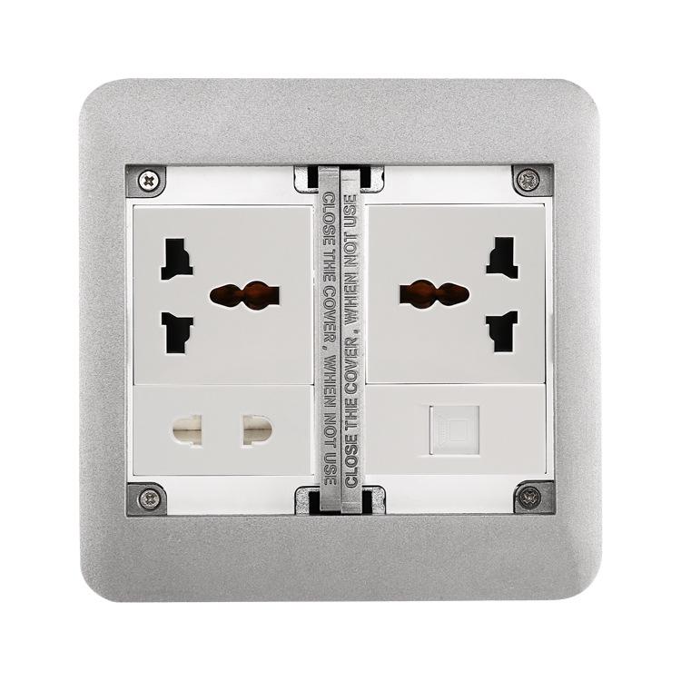 Multifunctional Flip-Open European/German/British Standard Floor Socket