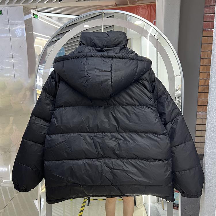2024 новый пуховик с шапкой женский короткий корейский вариант однотонный простой белый утиный пух зимнее пальто тренд утолщенный
