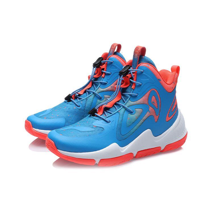 Баскетбольные кроссовки LiNing High-Top, детские кроссовки, синие, красные, YKBR064-13