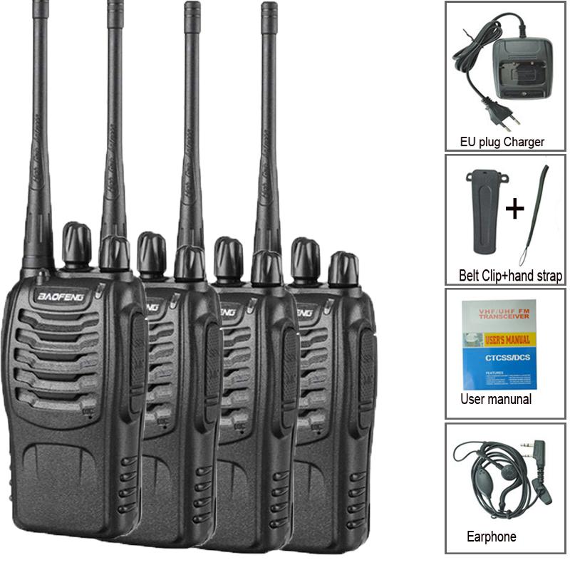 4PCS Baofeng BF-888S V2 Walkie Talkie Dual Band Portable Long Range UHF 400-470MHz VOX Ham Two Way Radio For Hunting Hotel Walk