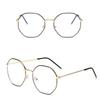 Computer Portable Polygon Anti-Blue Light Eyeglasses Ultra Light Frame Eye Protection Metal Glasses
