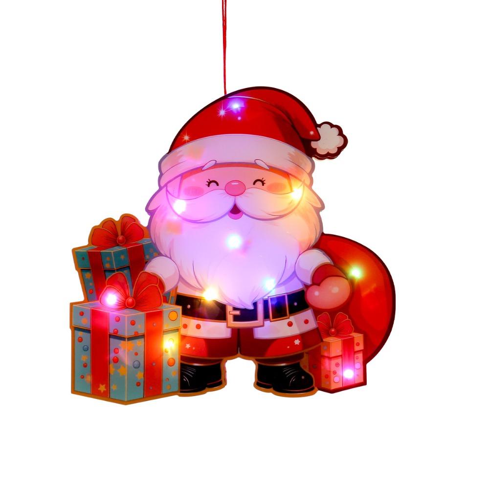 Colorful Lights Christmas Luminous Pendant Cartoon Christmas Decorations Pendant  Kids Gift