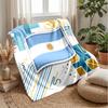 Argentina Football Printed Flannel Blanket Skin Friendly Warm Decorative Throw for Indoor Couch Bed Daily Use