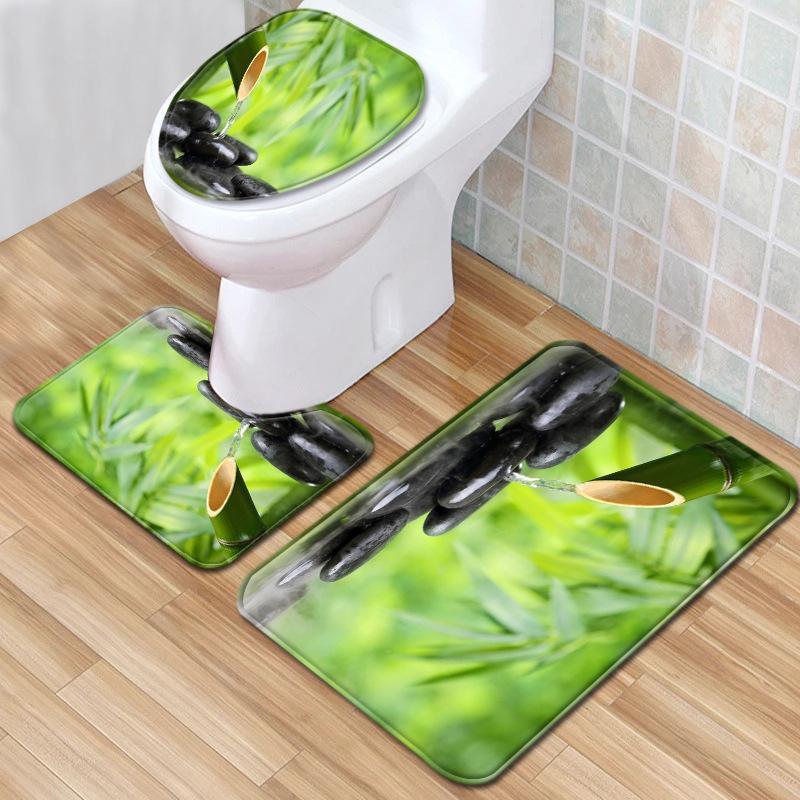 Bathroom Floor Mat Bathroom Mat Toilet Three-Piece Set