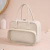 Solid Color Handheld Cosmetic Case Large Capacity Toiletry Bag Simple Makeup Bag  Ladies