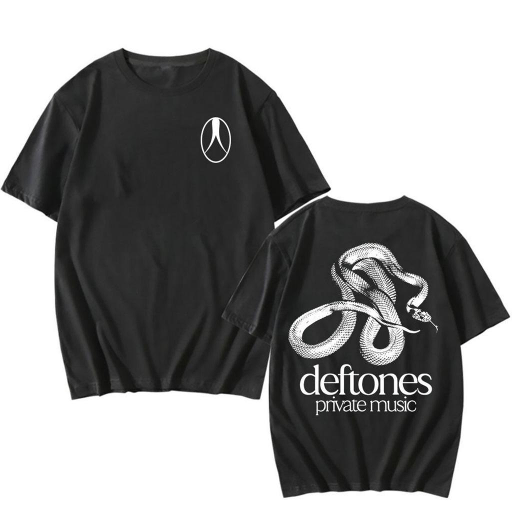 Deftones Змея Футболка Частный Музыкальный Альбом Печать Футболка Хлопок Мода Короткий Рукав Футболки Женщины Мужчины Футболка Унисекс Одежда