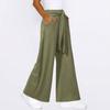 Women's Lace-Up Wide-Leg Pants Casual Pants Solid Color Trousers With Pockets