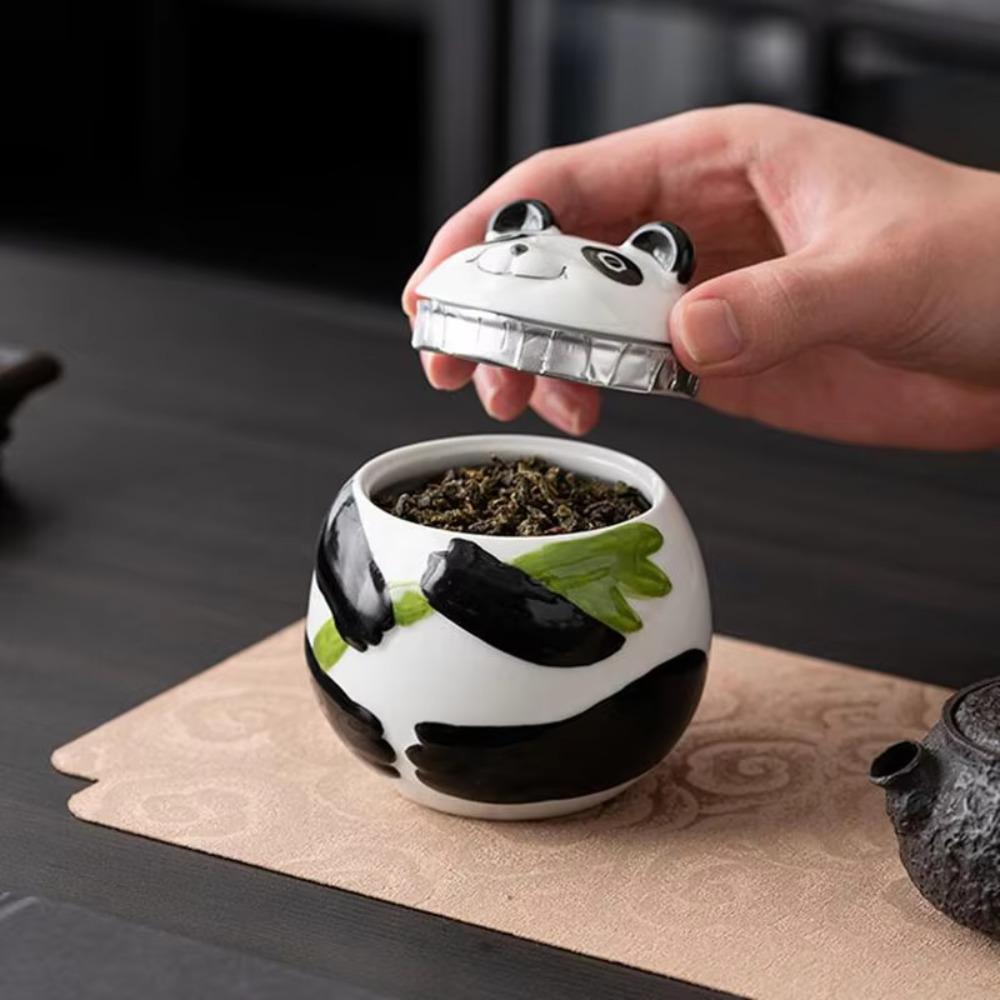 Moisture-proof Panda Tea Jar Cartoon Pattern Tea Box Creative Seasoning Storage Tank  Souvenir