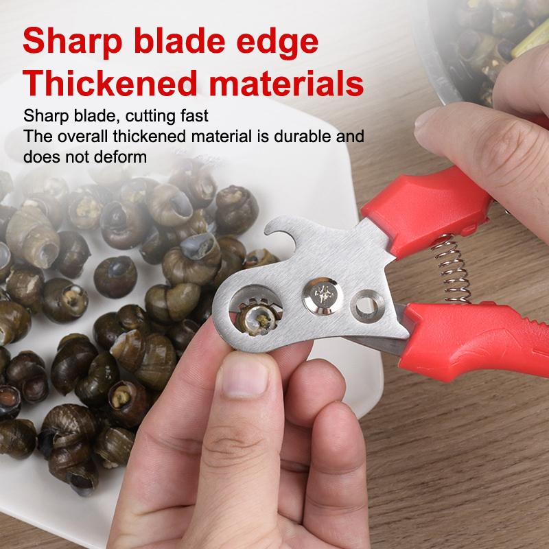 Ножницы для улиток с открывалкой для бутылок Профессиональные плоскогубцы для улиток Нескользящие полевые ножницы для улиток Инструмент для морепродуктов