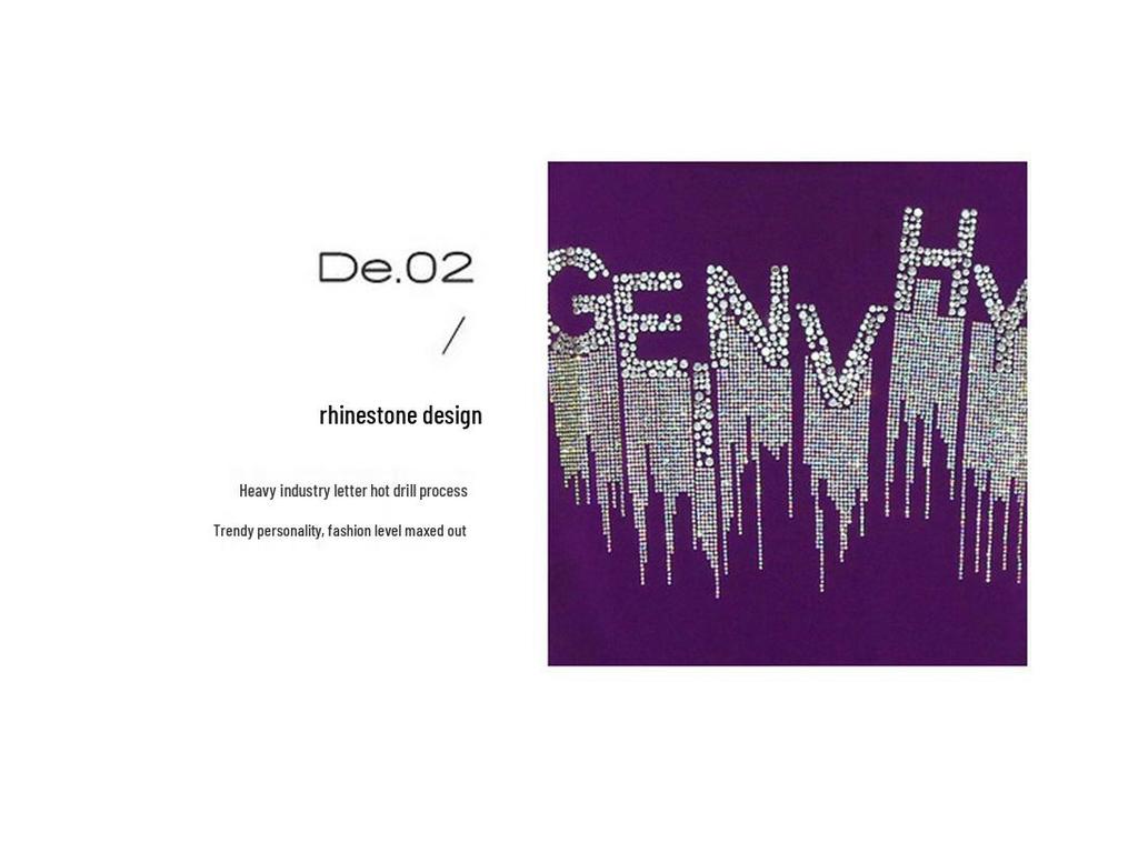 Лето 2024 Блузка с открытыми плечами и открытой спиной из двойного слоя ледяного шелка со стразами