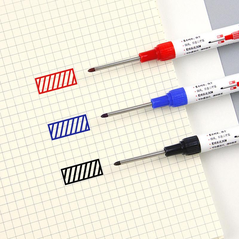 Large Capacity Long Head Markers Pen Bathroom Woodworking Decoration Multi-purpose Deep Hole Marker Pens Pen Black Ink