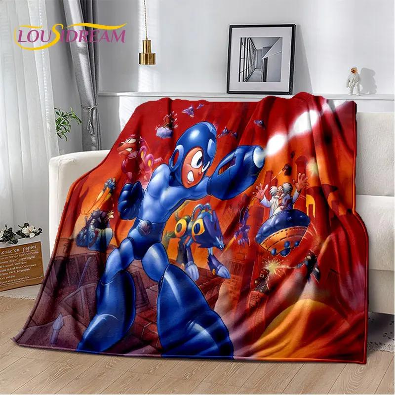 Мягкое плюшевое одеяло с игрой Rockman Megaman, фланелевое одеяло для гостиной, спальни, кровати, дивана, чехол для пикника, детское одеяло
