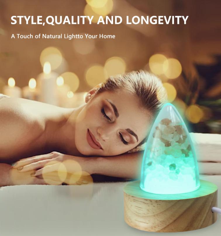 USB Himalayan Salt Lamp with 8 Colors Changing • Natural Crystal Salt Rock • Safe Low Voltage (5V) • Perfect Gift & Mood Lighting