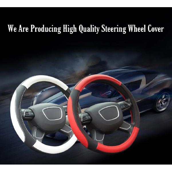 Moto Car Anti-Slip Leather Steering wheel Cover Universal car Steering Wheel Protective Cover Fashion Style 38cm