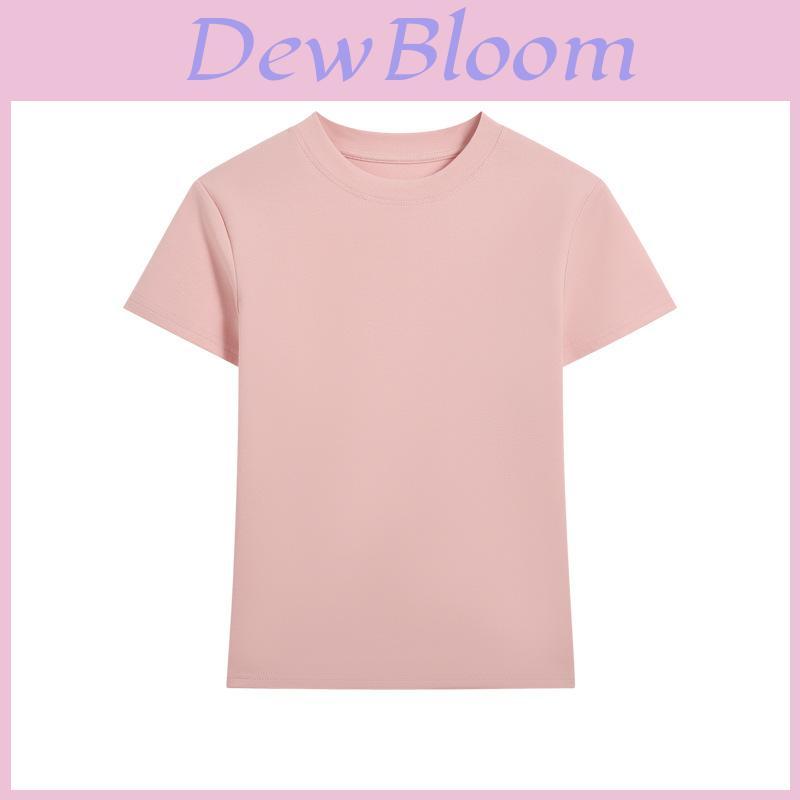 Korean Style Short Sleeve T Shirt For Women With Cotton Lycra Fabric Casual Fit Easy Care