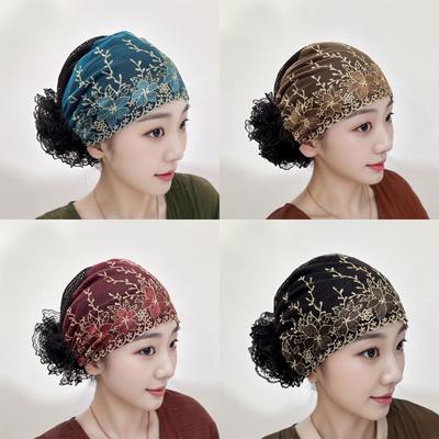 Эластичная косынка с цветочной вышивкой, головной убор, новая послеродовая шапочка, подарок