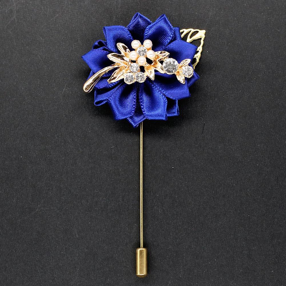 Luxury Crystal Pearl Groomsmen Boutonniere Wedding Corsage Men Brooch Pin Red Burgundy Flower Groom Bridal Boutonnieres