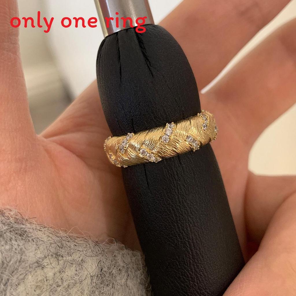 Медное Геометрическое Открытое Кольцо с Цирконами Женский Стильный Аксессуар для Офиса