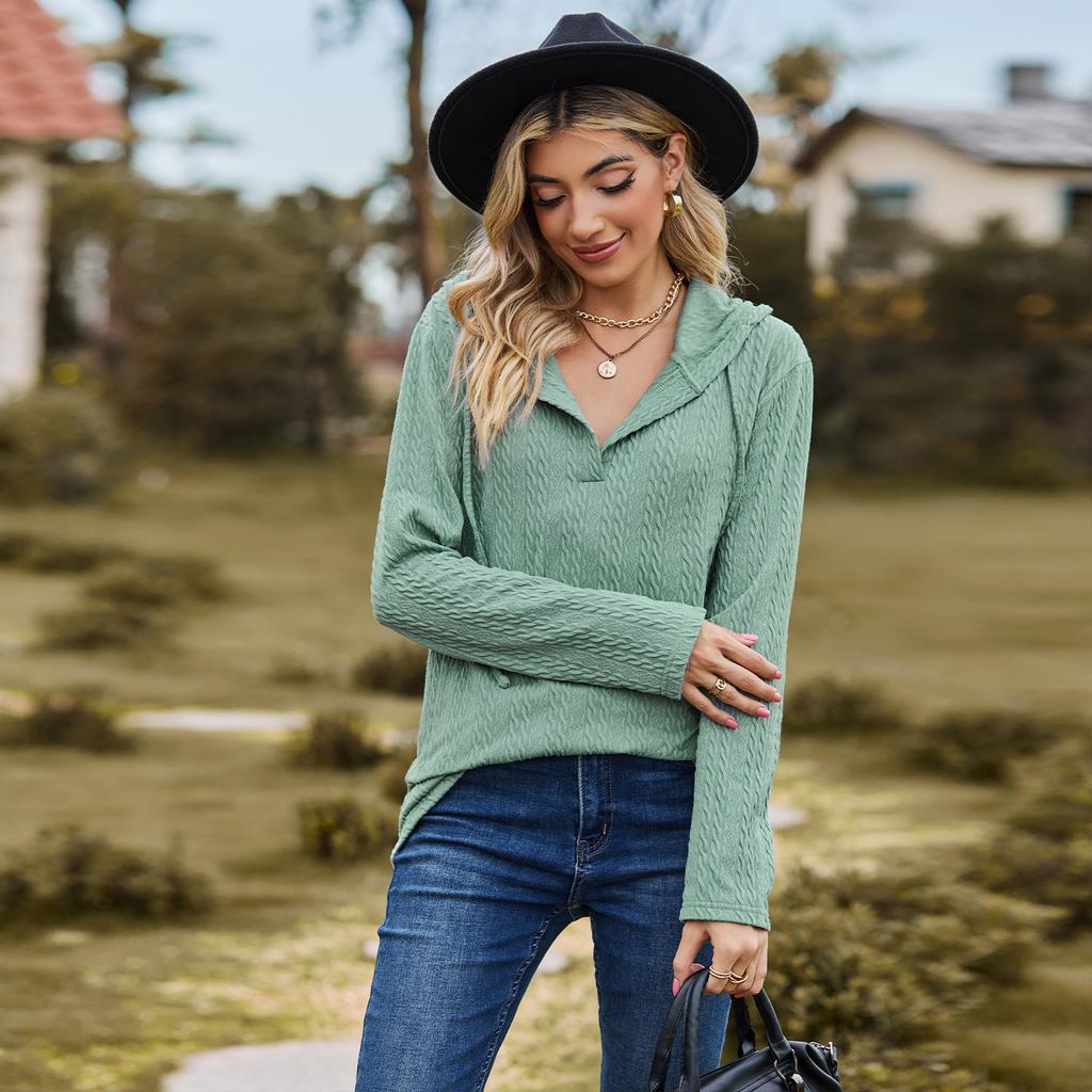 GMXIA Женские модные повседневные однотонные худи и свитшоты с капюшоном и длинными рукавами с принтом