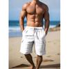 Летние мужские рабочие шорты с несколькими карманами и завязками, мужские пляжные шорты, новые льняные шорты, мужские пляжные рабочие брюки с завязками