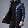 Пуховик мужской средней длины зимняя корейская молодежная куртка больших размеров со съемным капюшоном модная повседневная куртка