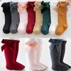 New Spanish Velvet Big Bow Baby Knee High Socks  Newborn Baby Girl Clothes for 0-3y  Baby Stuff Princess Socks