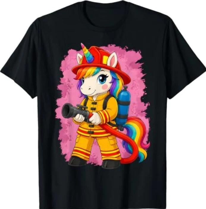 Unicorn Firefighter Cute First Responder T-Shirt