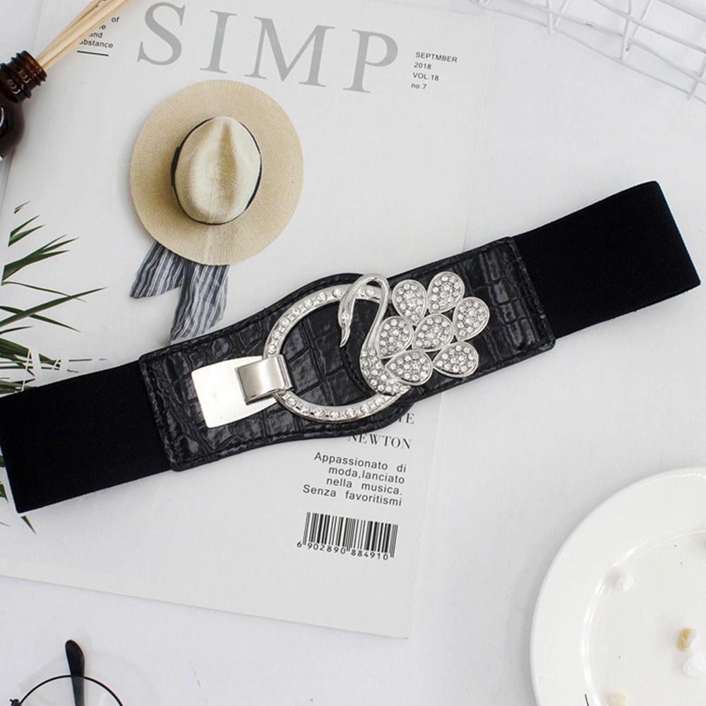 Эластичный эластичный пояс для юбки Wild с пряжкой из кристаллов, пояс-утяжка для женского платья