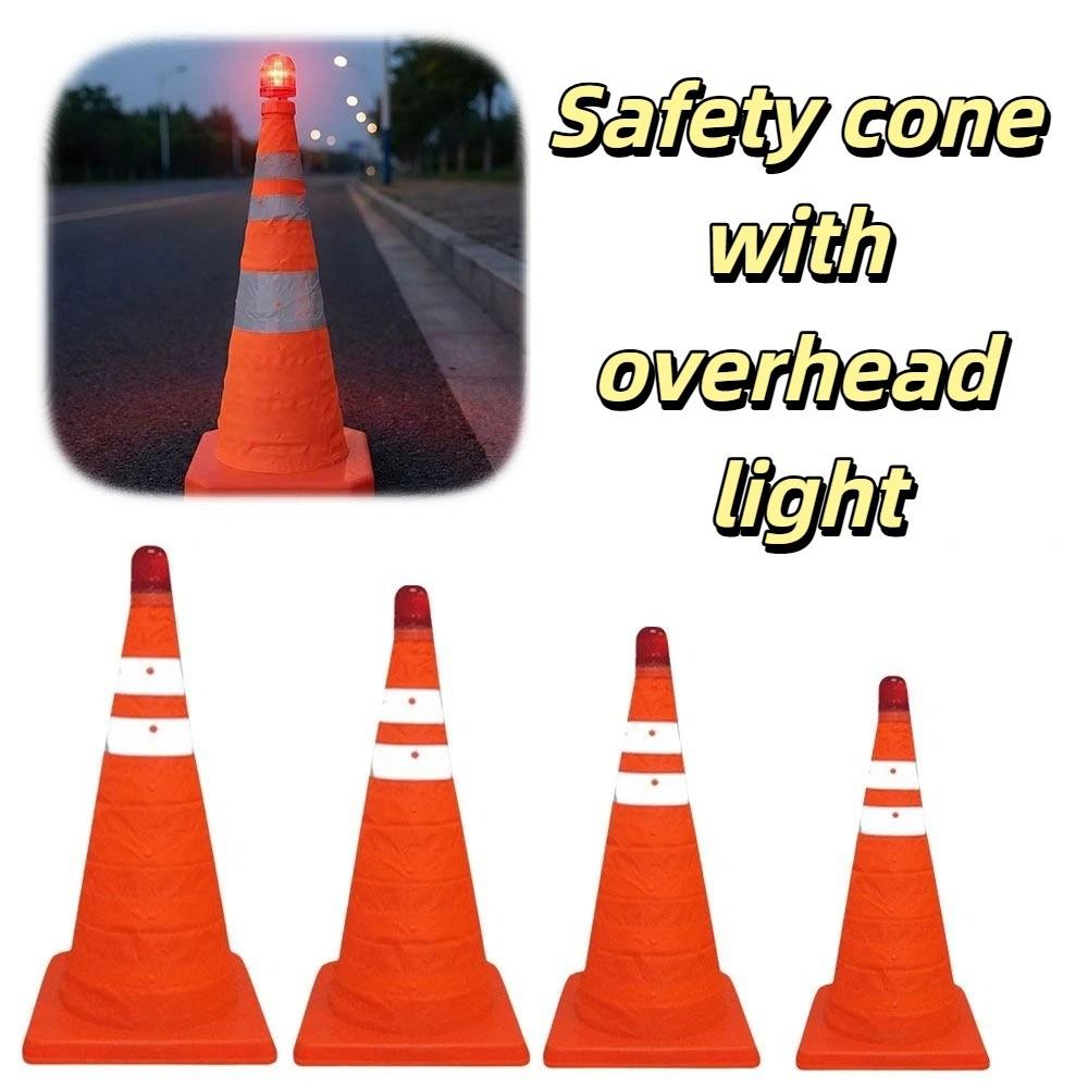 Foldable Design Road Cone Barricades Reflective Stripes Telescopic Folding Cone Traffic Safety