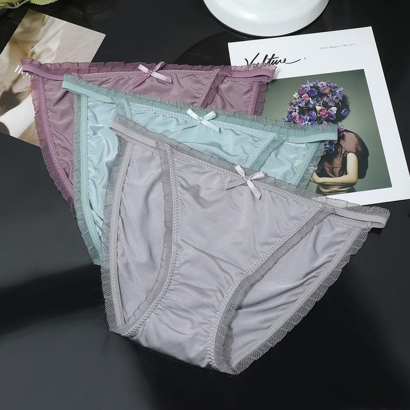 European & American Milk Silk Plus Size Women's Low-Waist High-Cut Panties