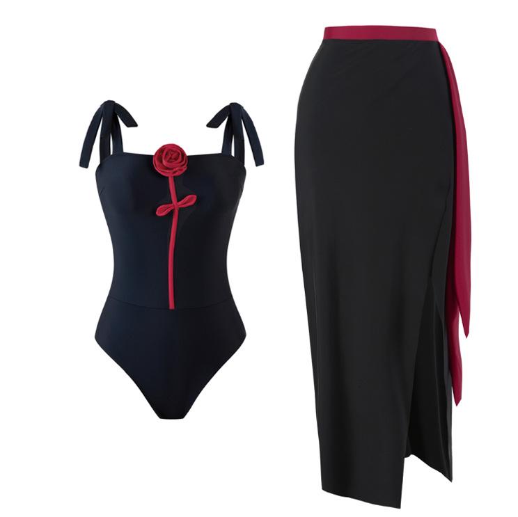 Ретро Европейский и Американский Стиль Шифоновая Юбка Слитный Купальник - Женский Купальник, Скрывающий Живот 2025