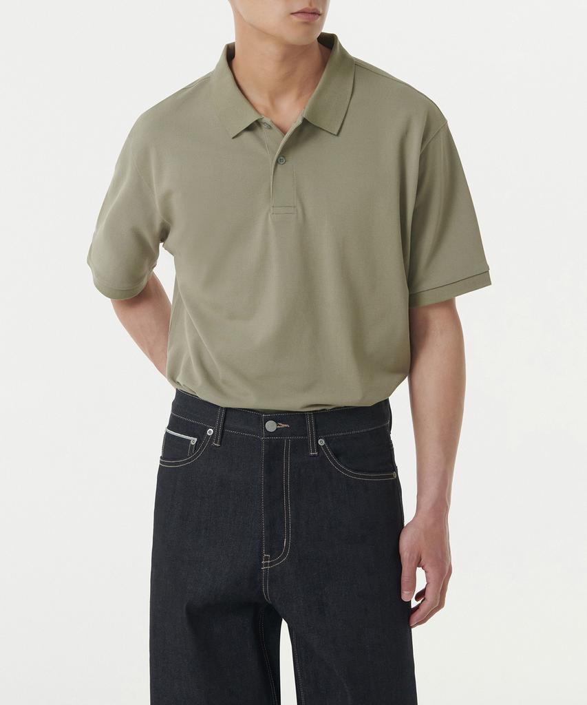 MUSINSA STANDARD [Cooltandard] Relaxed Fit Pique Polo Shirt [Sage]