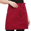 Unisex Waterproof Half Apron with Pocket Waitress Chef Waist Apron Resistant Restaurant Cafe Lace-up Short Apron