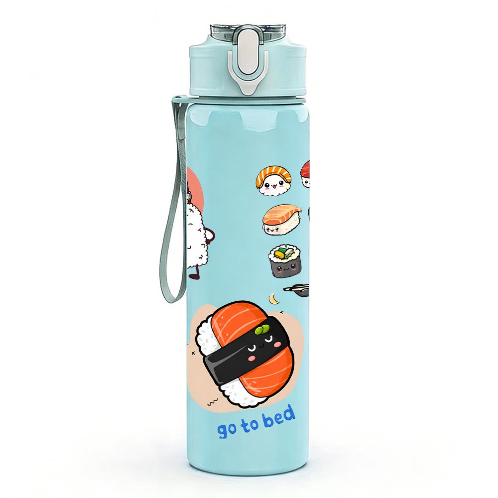 1PC Multiball Snack Pack Grid Layout 750ml Color Plastic Water Bottle Leakproof Flip Straw Lid For Sports Office Home Use