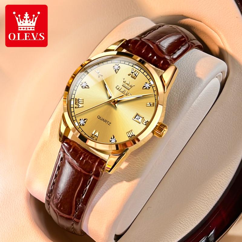 Женские водонепроницаемые кварцевые часы с двойным календарем, одобренные знаменитостями