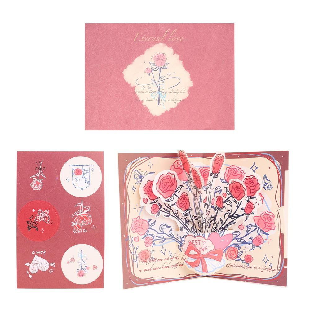 Всплывающая открытка ко Дню святого Валентина 3D открытки с благодарностью Романтическая поздравительная открытка Свадебные приглашения