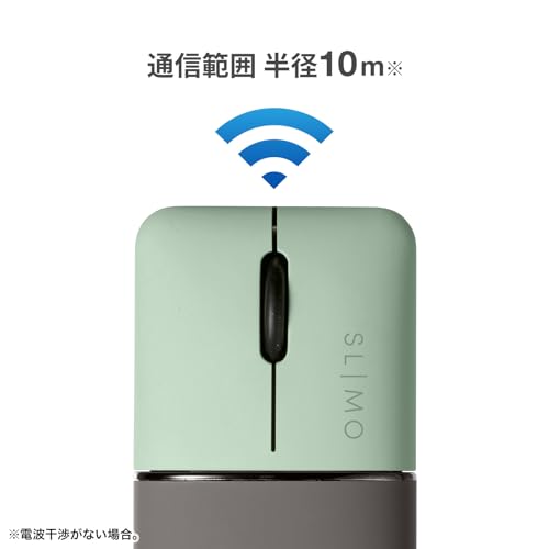 SANWA SUPPLY Беспроводная комбинированная мышь Silent Wireless Blue LED, тонкая, SLIMO/зеленая (перезаряжаемый) MA-WBBS310G