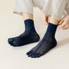 5Pairs Mesh Thin Male Five Toe Socks Anti-Odor Mid-calf Stockings Spring Summer